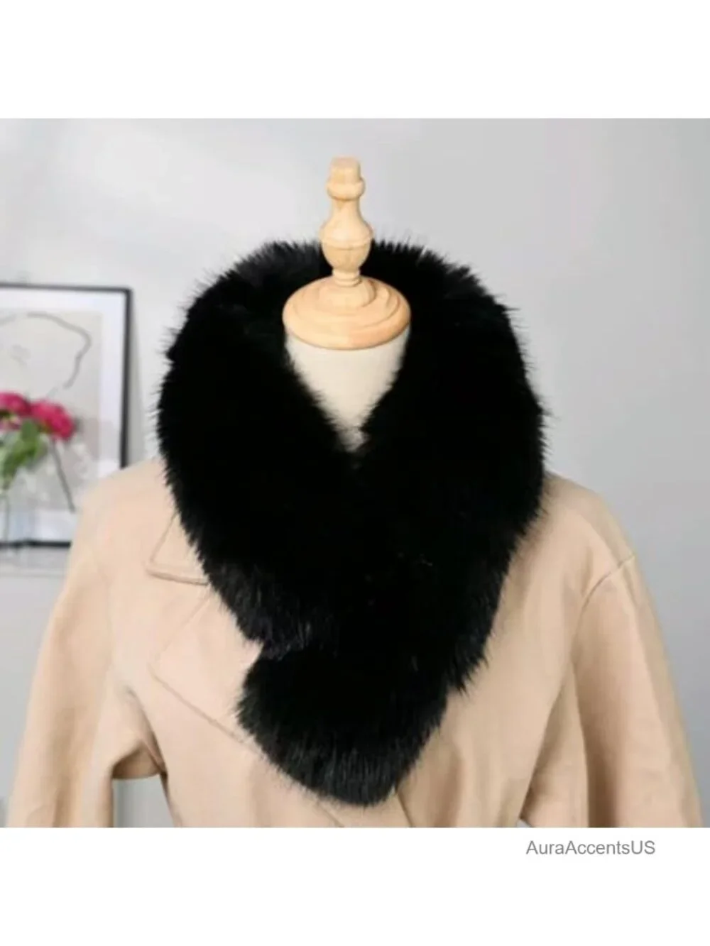 Faux Fur Collar Scarf Wrap Shawl for Women Men Winter Neck Warmer